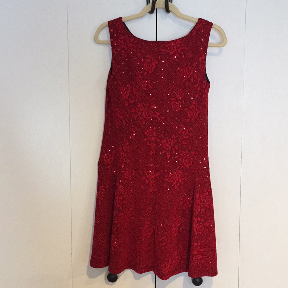 Red Sparkle Swing Dress